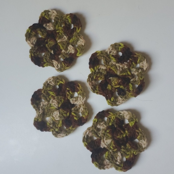 Handmade Flower Drink Hot/Cold Coasters-Set of 4 - Picture 2 of 5